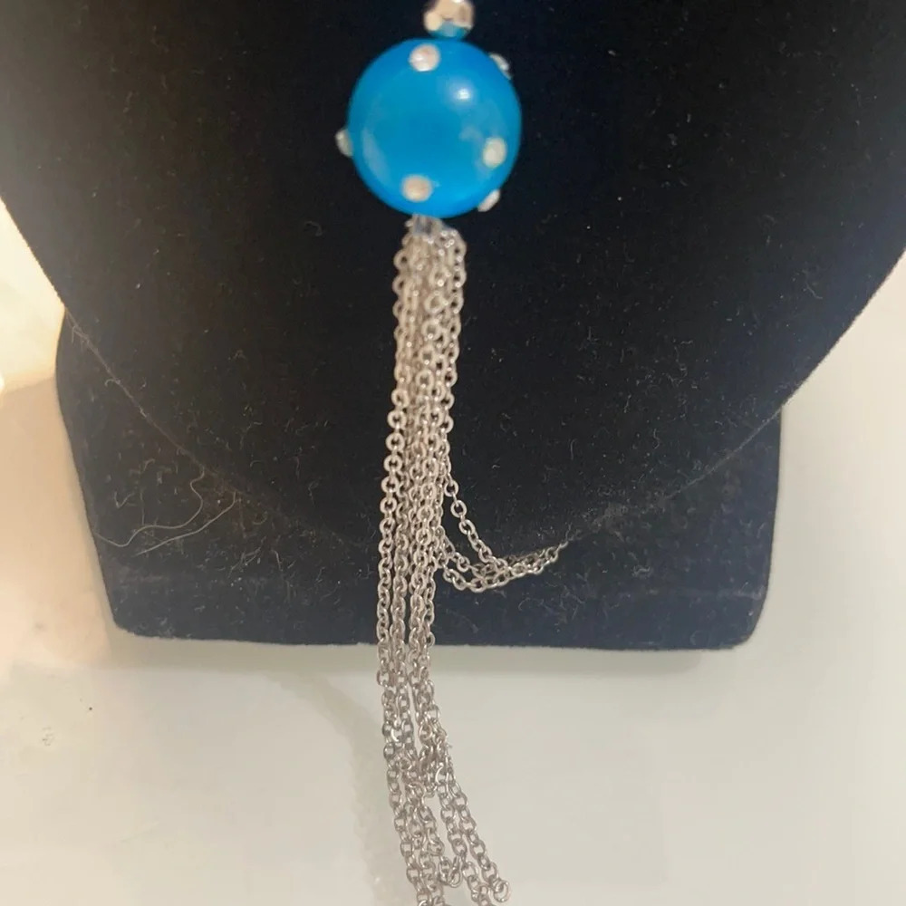 3x$25 ❤️ New York & Co Double Link Chain blue ❤️ - Picture 3 of 10
